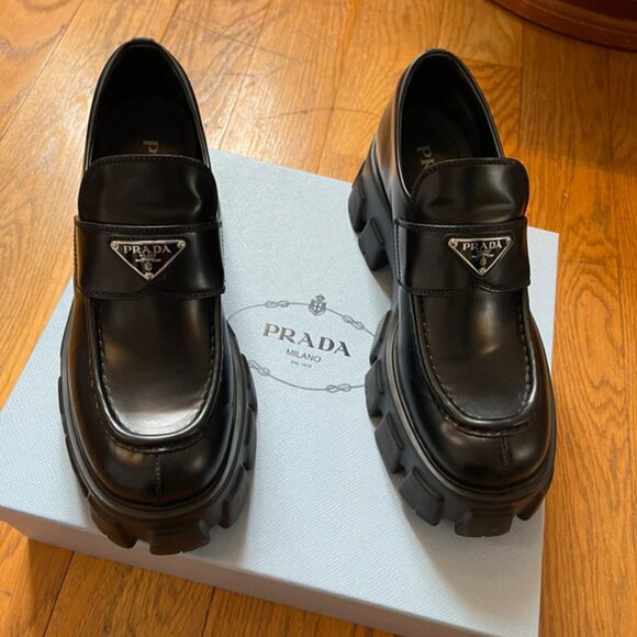 Prada leather Monolith loafers Size 37 - Picture 4 of 13